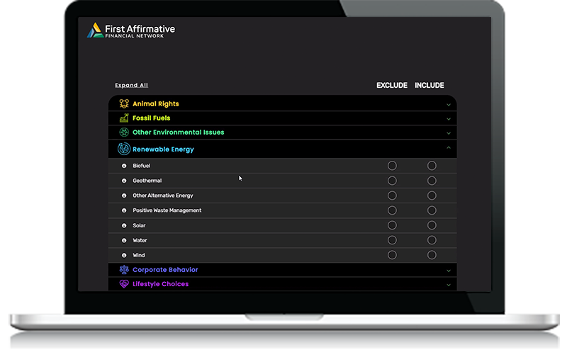 AffirmativESG Demo on laptop
